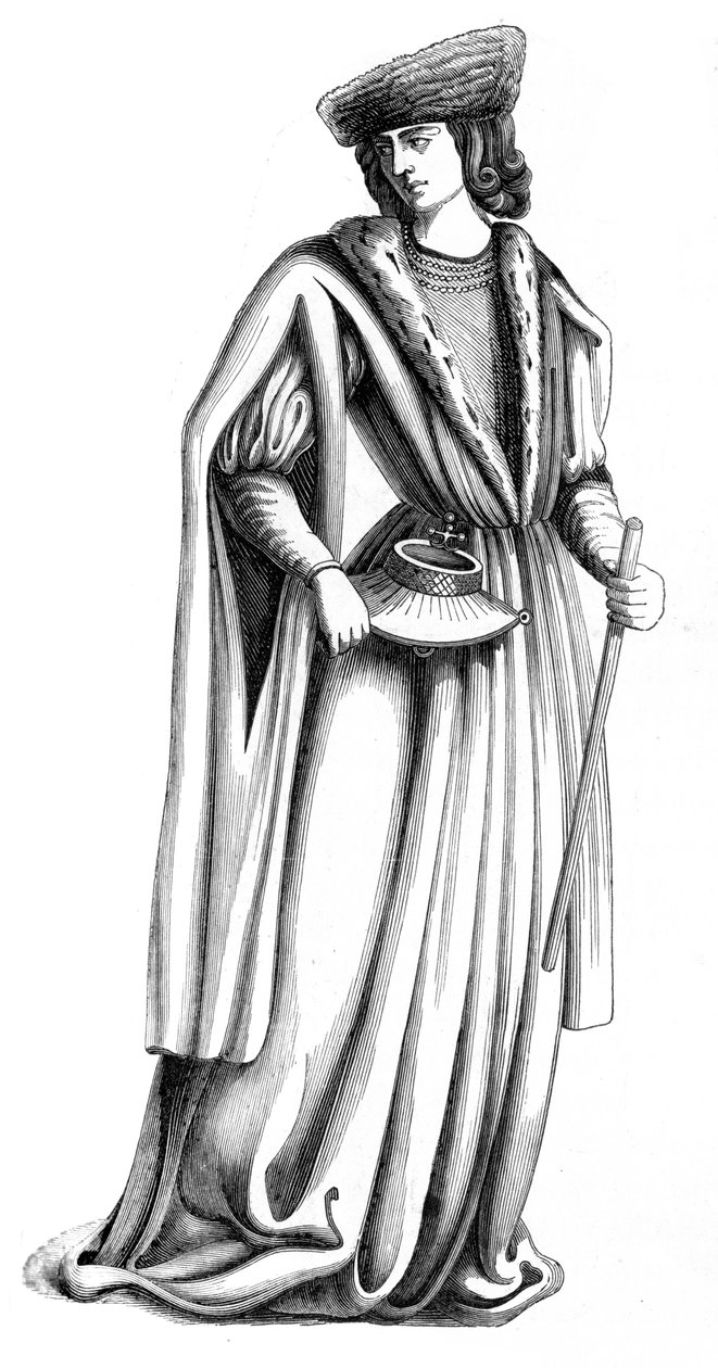 Um jovem nobre da corte do rei Charles VIII da França, século c15th 1849 de Unbekannt