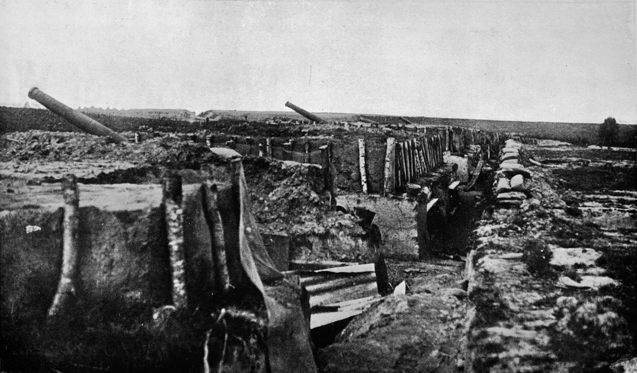 Trincheiras e armas britânicas abandonadas em Maubeuge, 1914 de Unbekannt