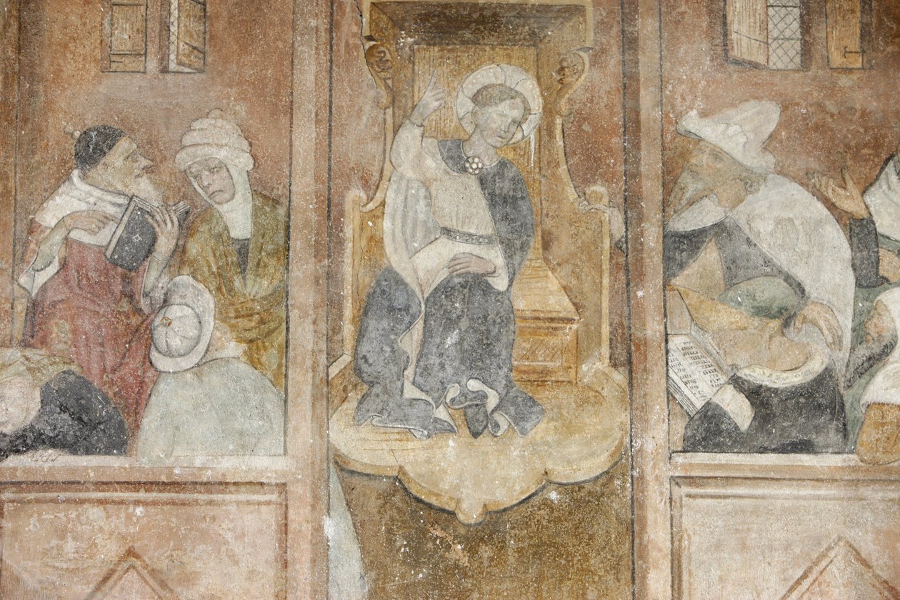 Afresco da Abondance Abbey Church: Jesus com os rabinos, Abondance, França de Unbekannt