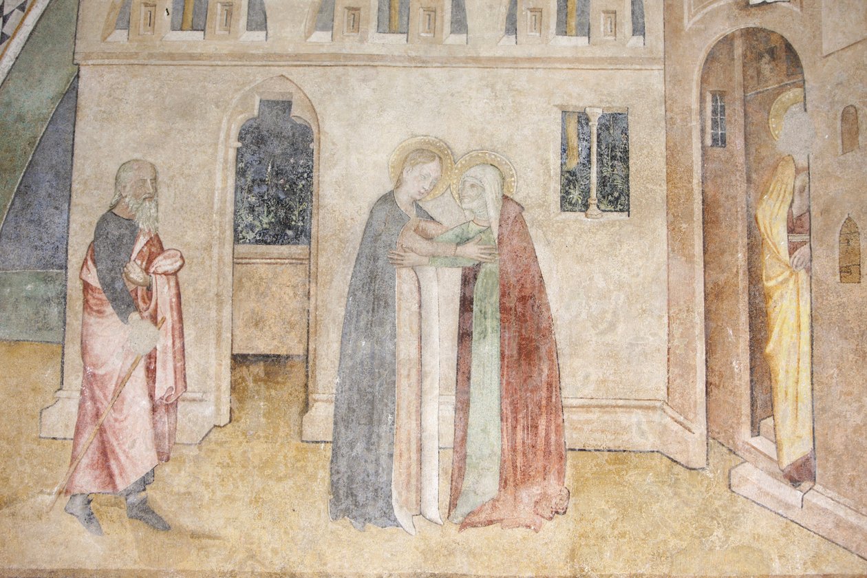 Afresco da abadia de Abondance: a Visitação, Abondance, França de Unbekannt