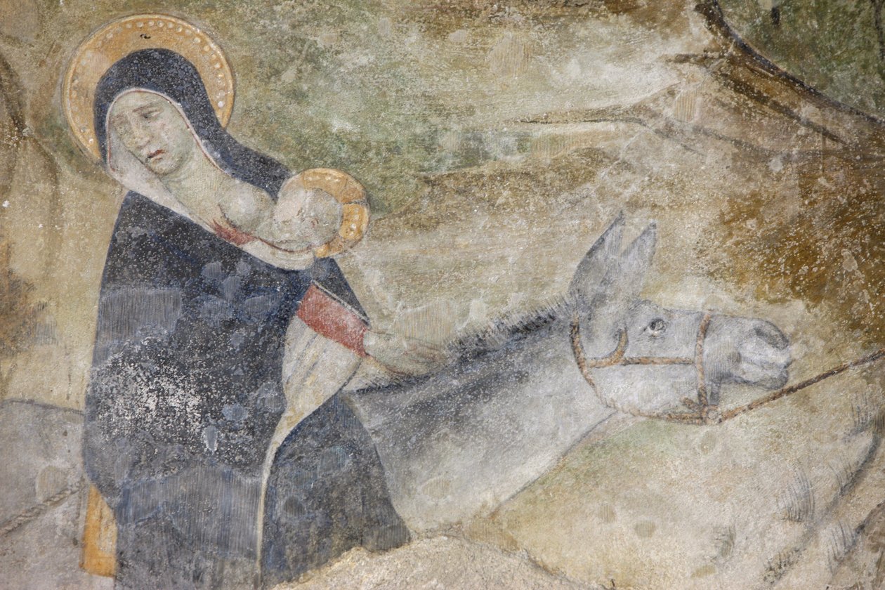 Afresco da abadia de Abondance: o voo para o Egipto, Abondance, França de Unbekannt