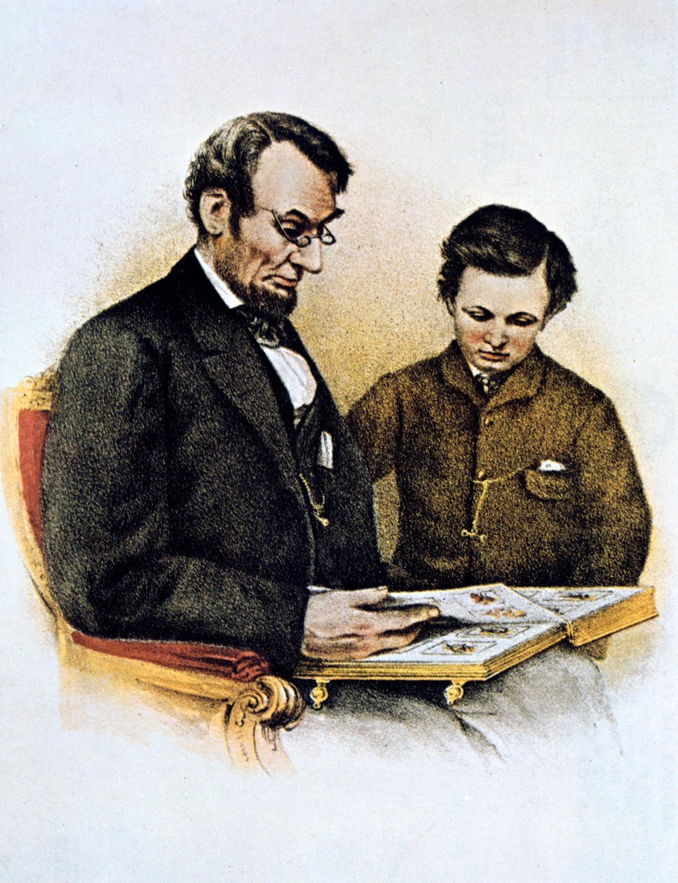 Abraham Lincoln e seu filho Tad, 9 de fevereiro de 1864 de Unbekannt