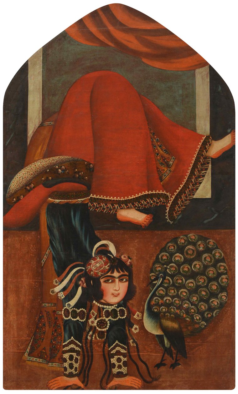 Acrobat e um pavão, ca 1825. de Unbekannt