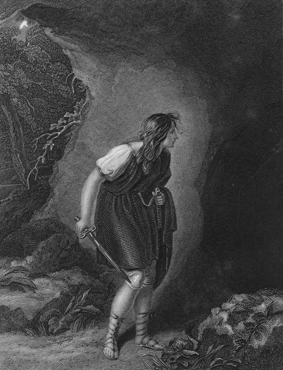 Ato III Cena vi de Cymbeline, século c19 de Unbekannt