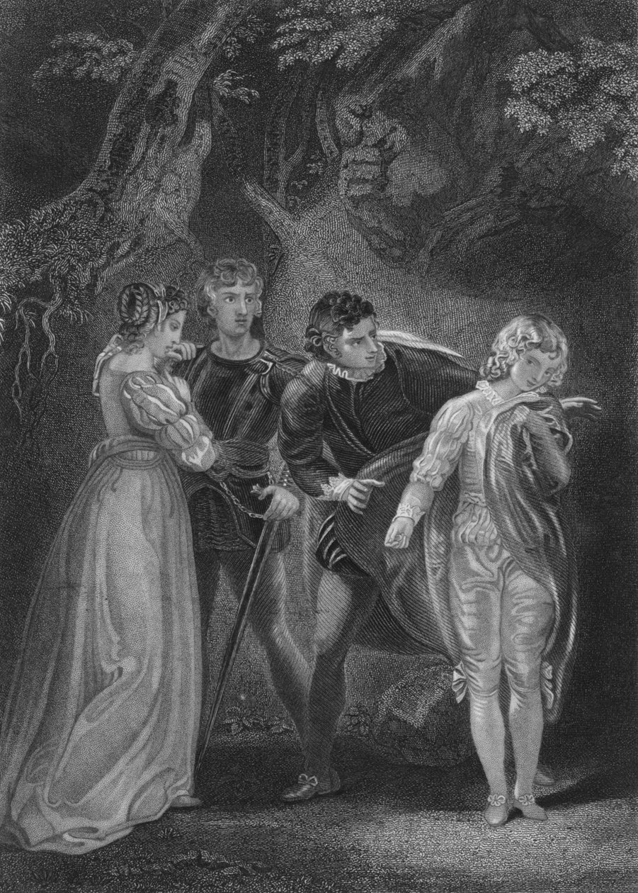 Ato V Cena iv de Os Dois Cavalheiros de Verona, século c19 de Unbekannt