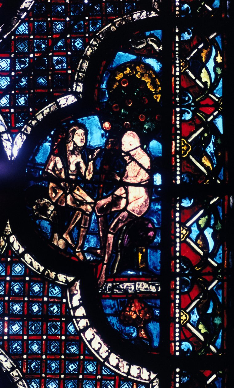 Adão e Eva, vitrais, Catedral de Chartres, França, 1205-1215 de Unbekannt
