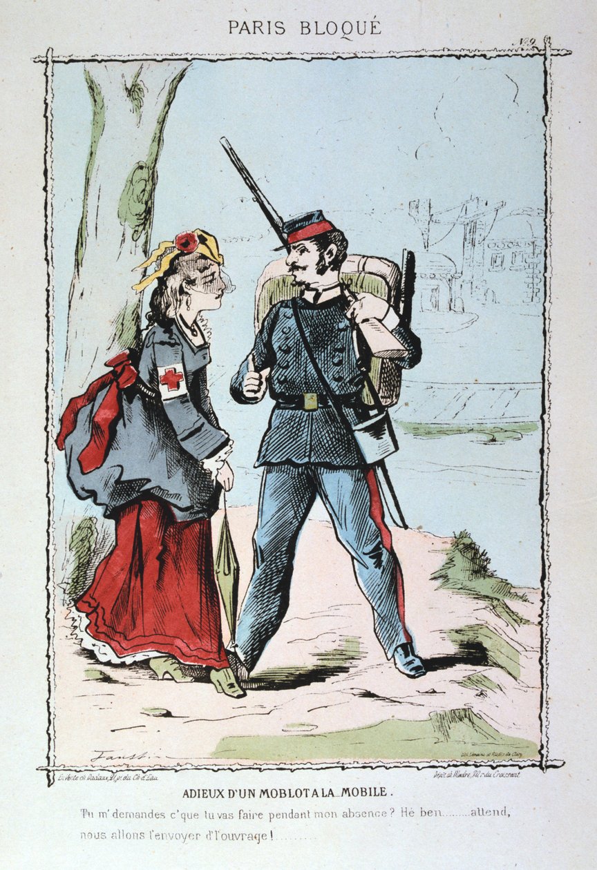 Adeus de um Moblot ao celular, 1870-1871 de Unbekannt