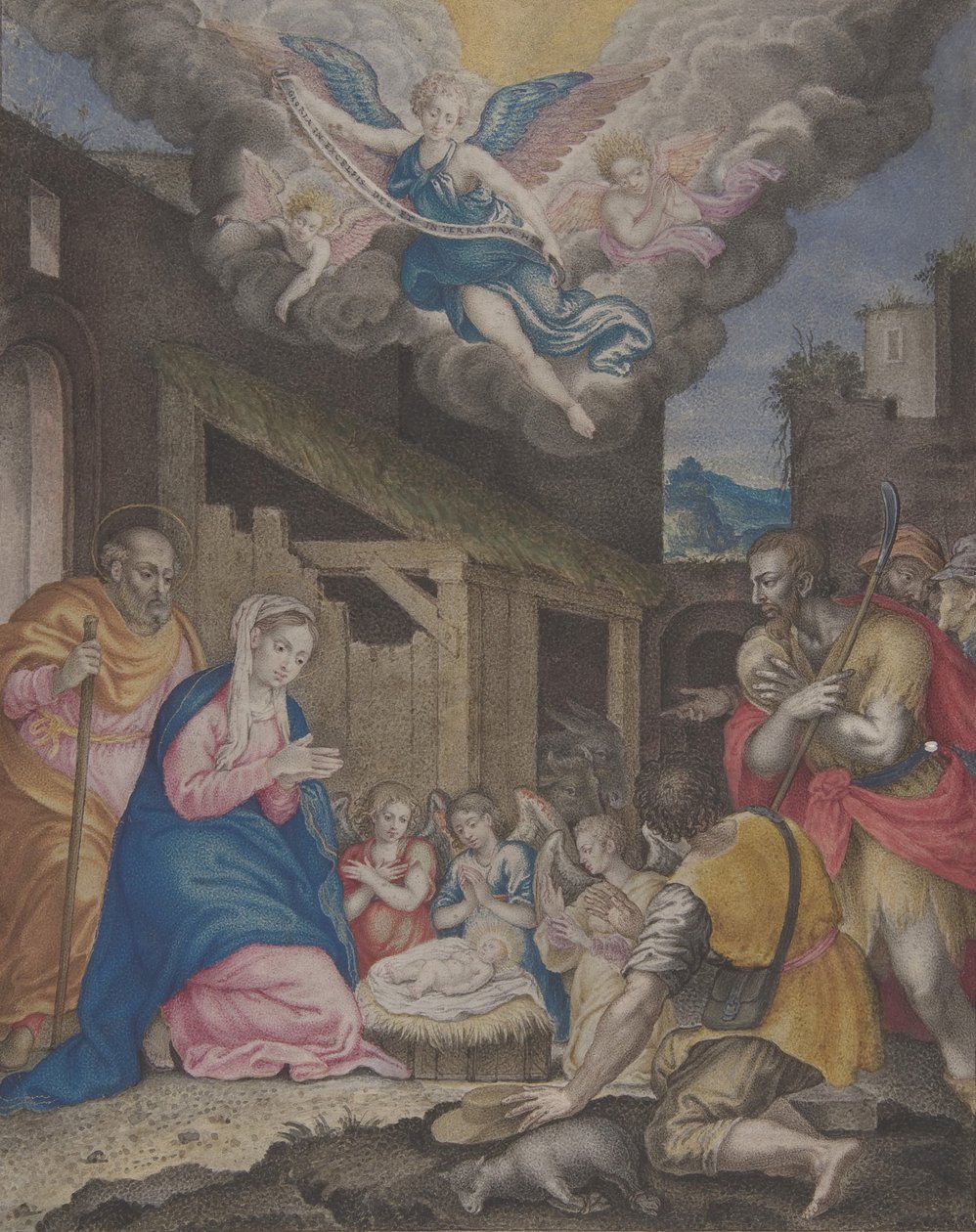 Adoração dos Pastores, 1575-1600. de Unbekannt