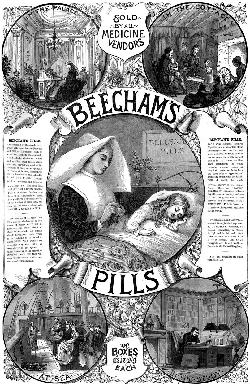 Anúncio para pílulas de Beechams, 1887 de Unbekannt