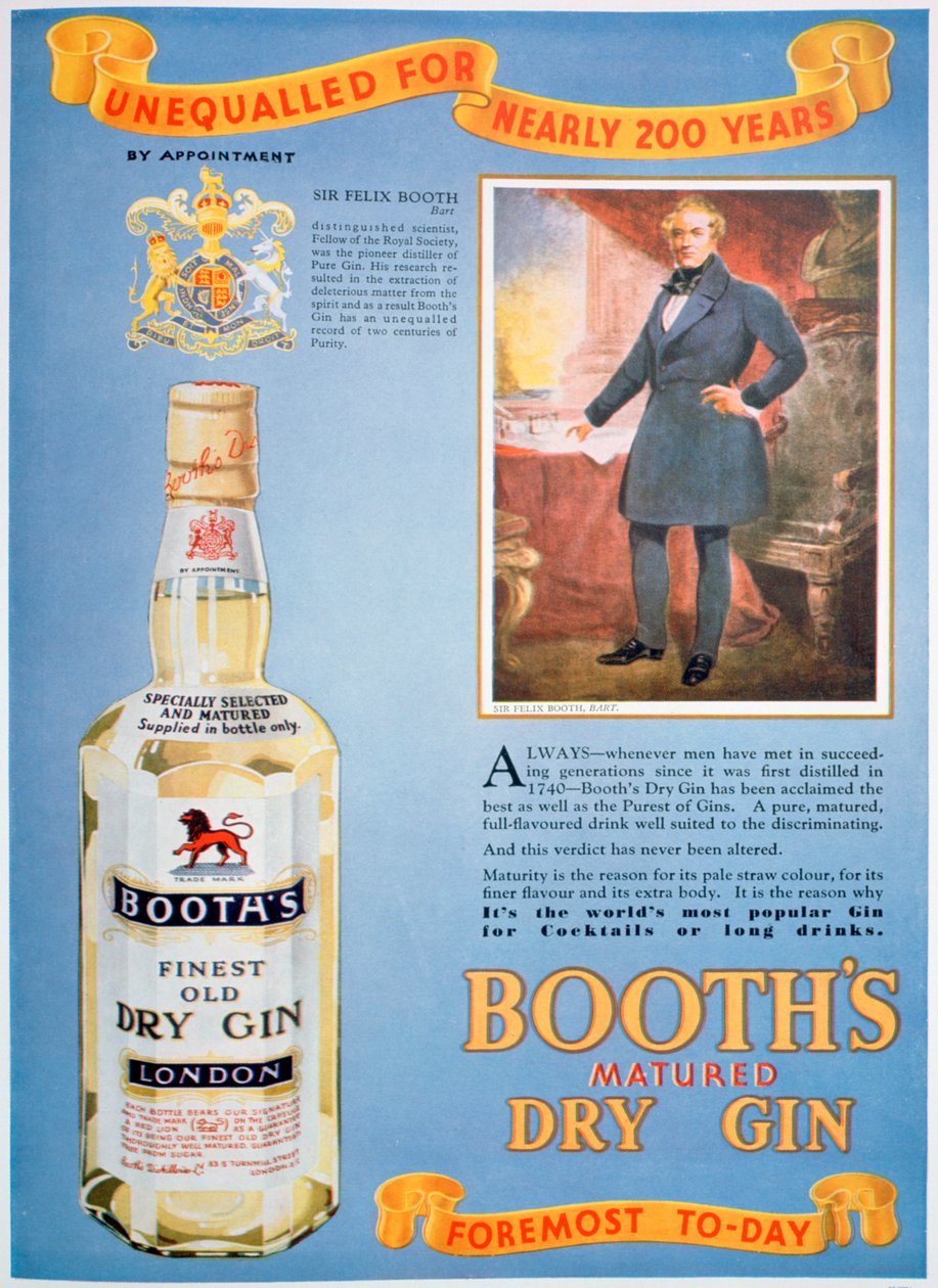 Anúncio para Booths gin, 1935 de Unbekannt