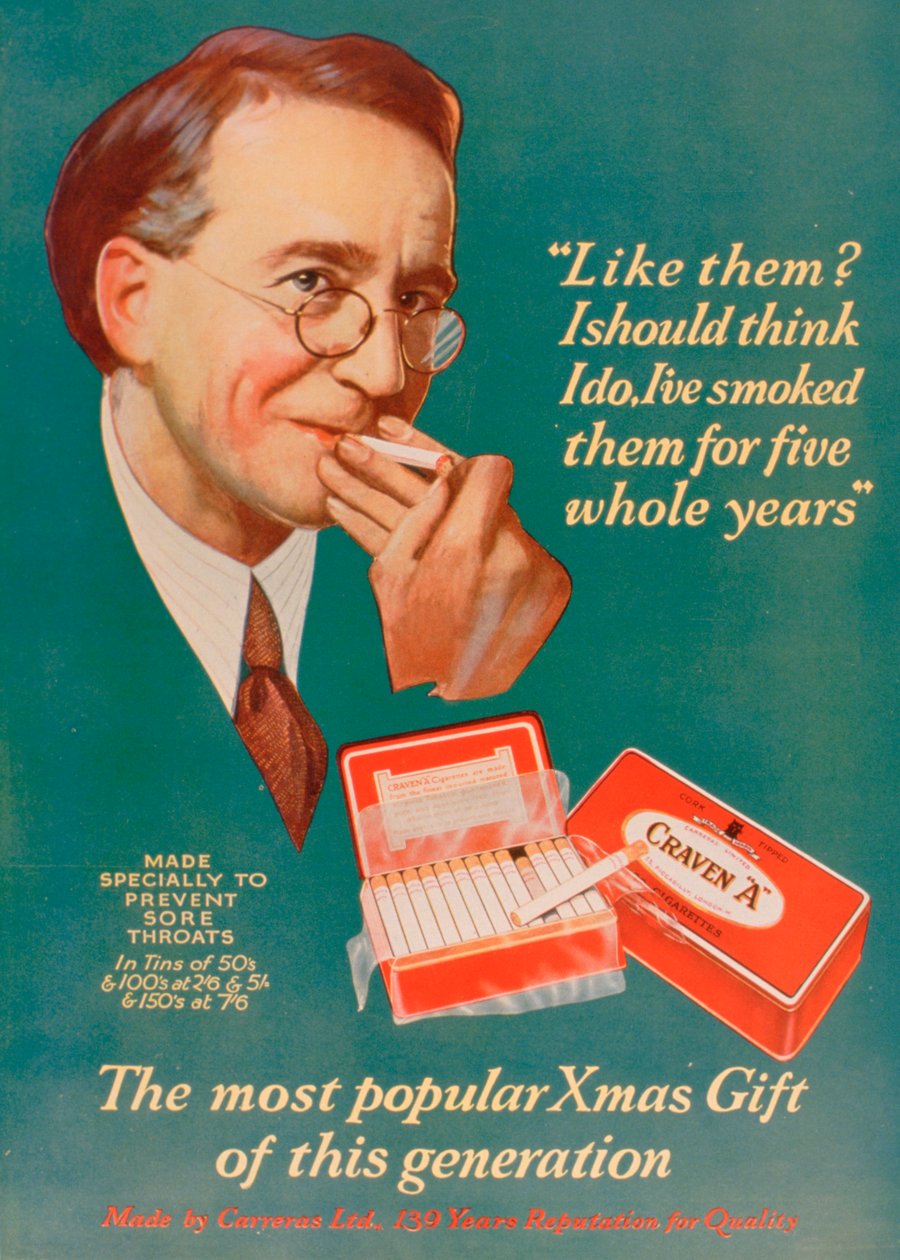 Anúncio dos cigarros Craven A, 1927 de Unbekannt