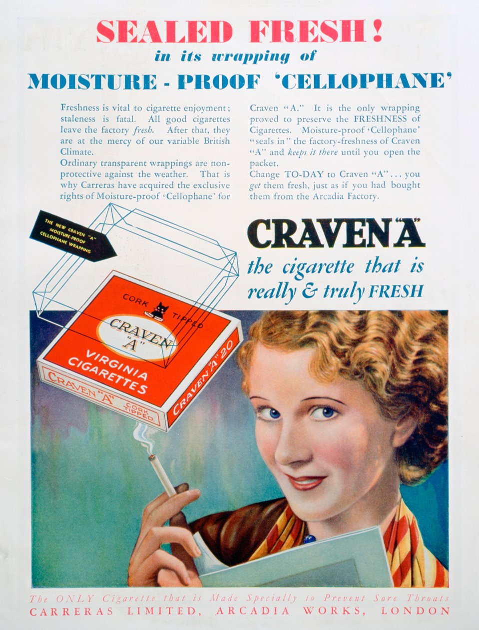 Anúncio dos cigarros Craven A, 1931 de Unbekannt
