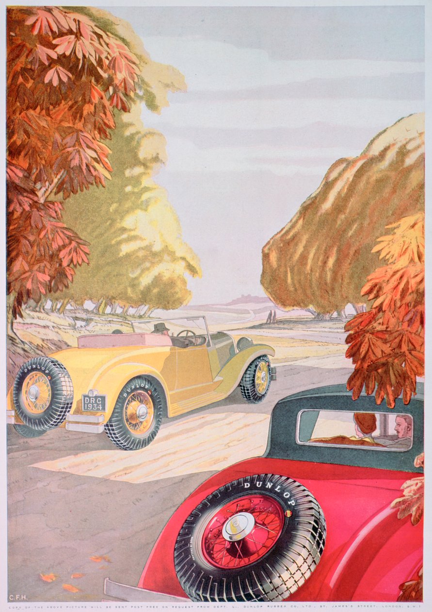 Anúncio dos pneus Dunlop, 1934 de Unbekannt