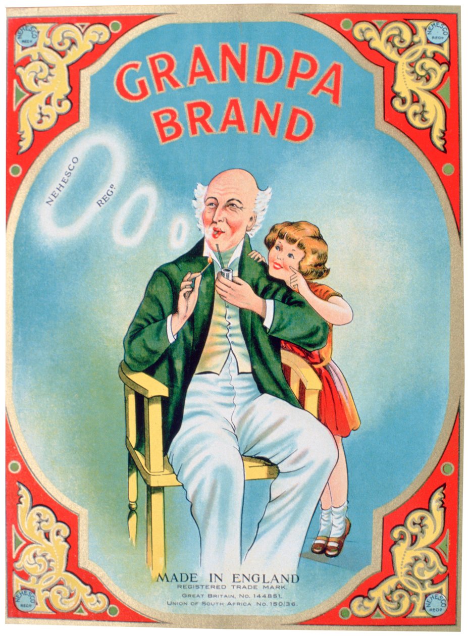 Anúncio do tabaco de cachimbo da marca Grandpa de Unbekannt