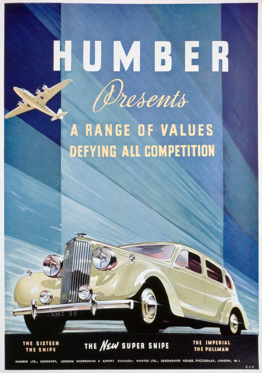 Anúncio para automóveis Humber, 1938 de Unbekannt