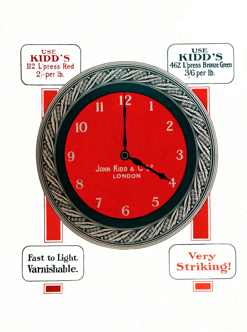 Anúncio para John Kidds & Co. Ltd Inks, 1917 de Unbekannt