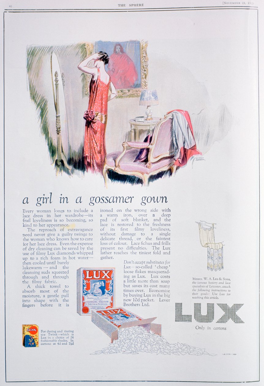 Anúncio para Lux soap, 1925 de Unbekannt