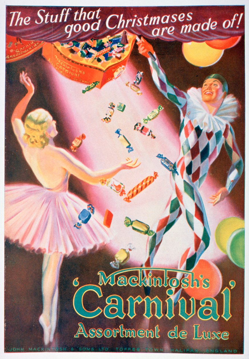 Anúncio para as variedades de caramelo do Carnaval de Mackintosh, 1935 de Unbekannt