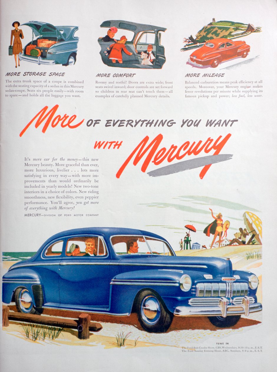 Anúncio para automóveis Mercury, 1946 de Unbekannt
