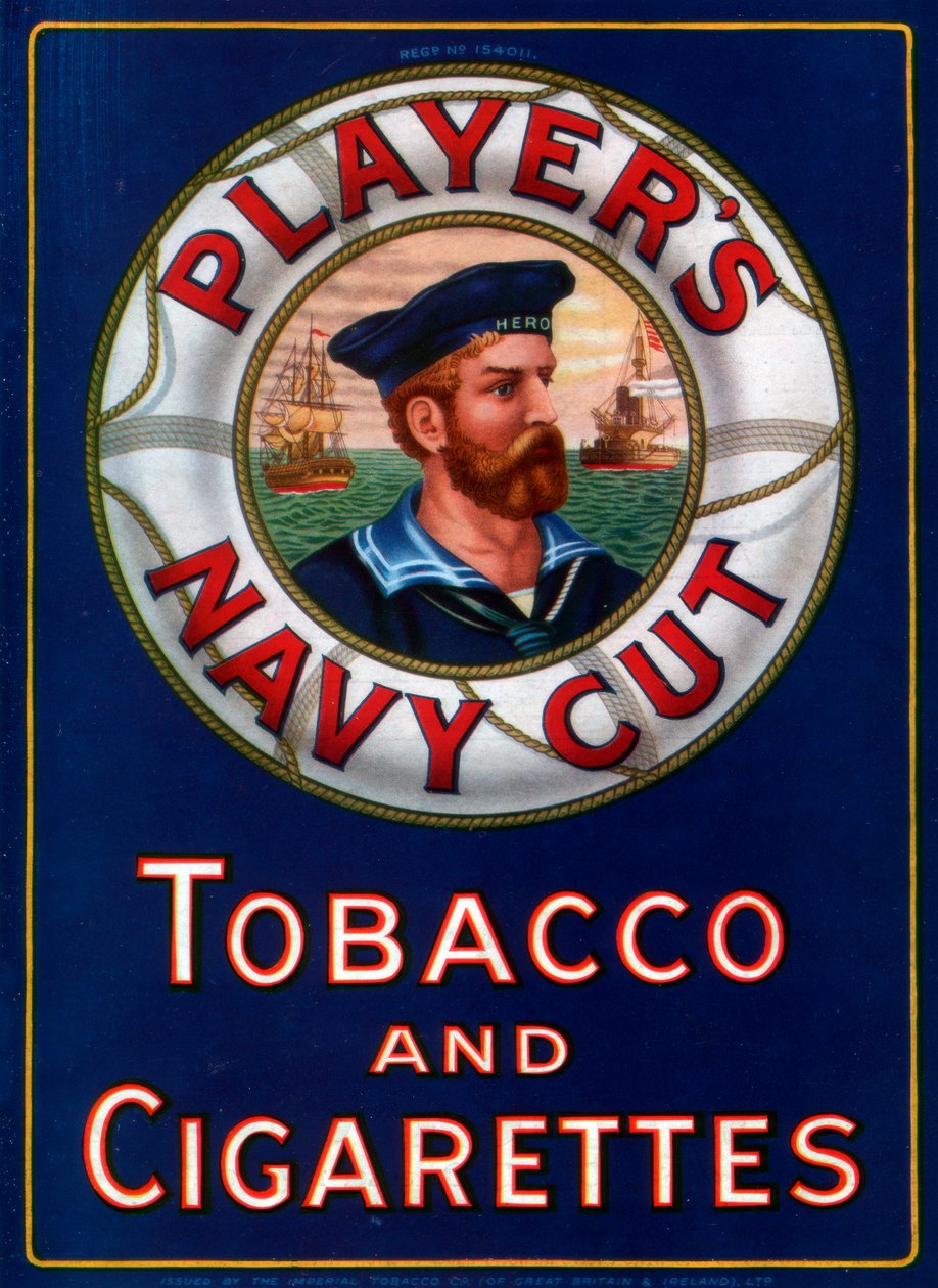Anúncio para jogadores Navy Cut Tabacco and Cigarettes, 1923 de Unbekannt