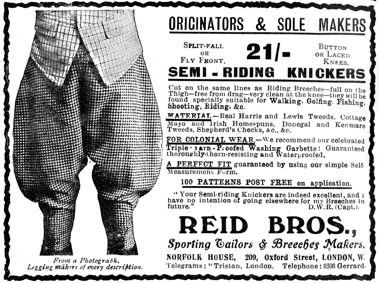 Anúncio para Reid Bros, alfaiates e calçadores esportivos de Unbekannt