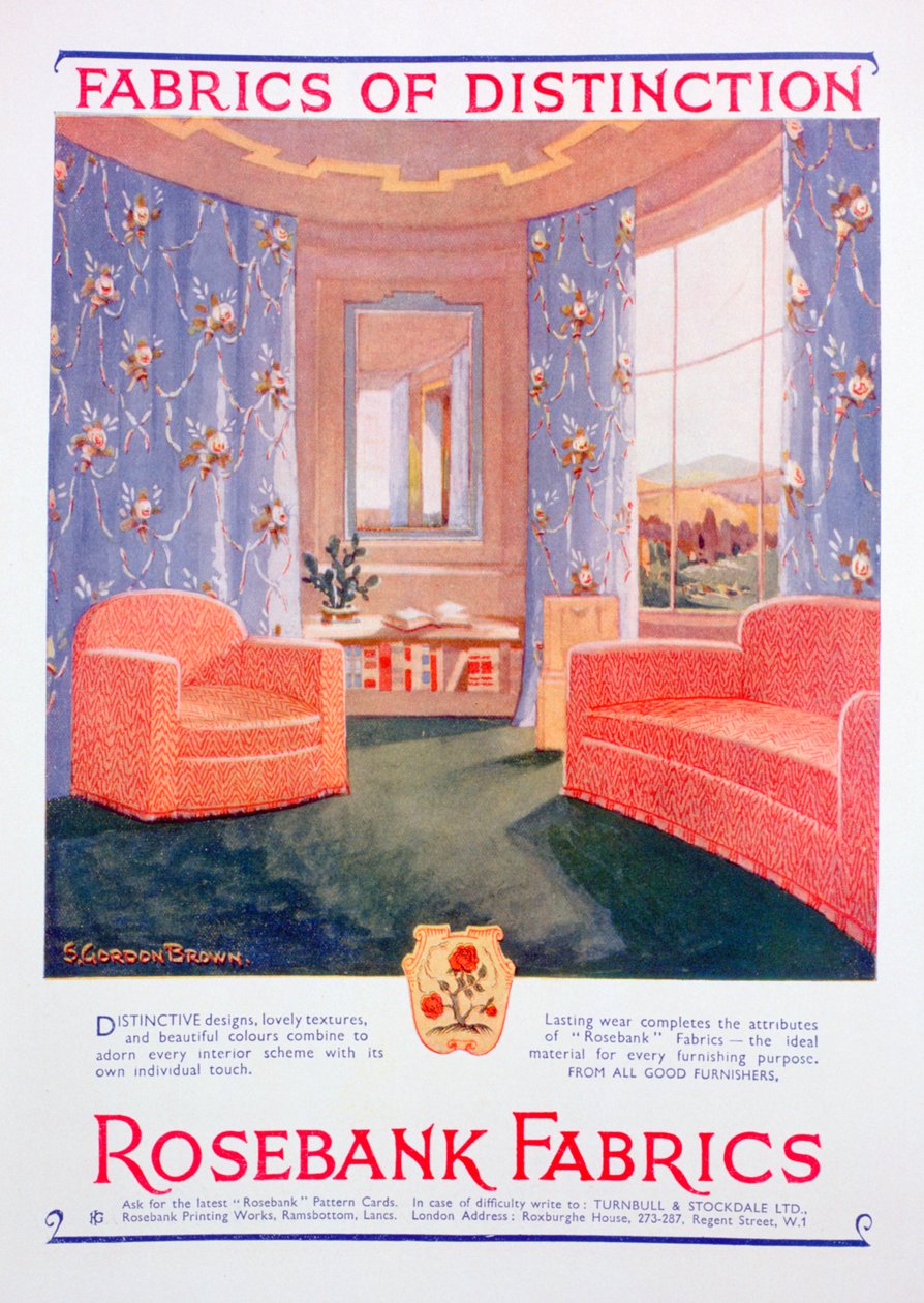Anúncio para Rosebank Fabrics, 1935 de Unbekannt