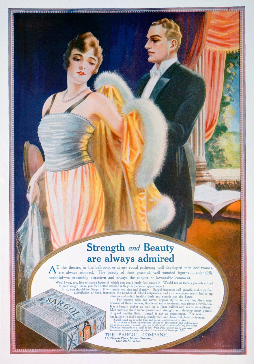 Anúncio do corpo para modelagem do corpo de Sargol, 1921 de Unbekannt