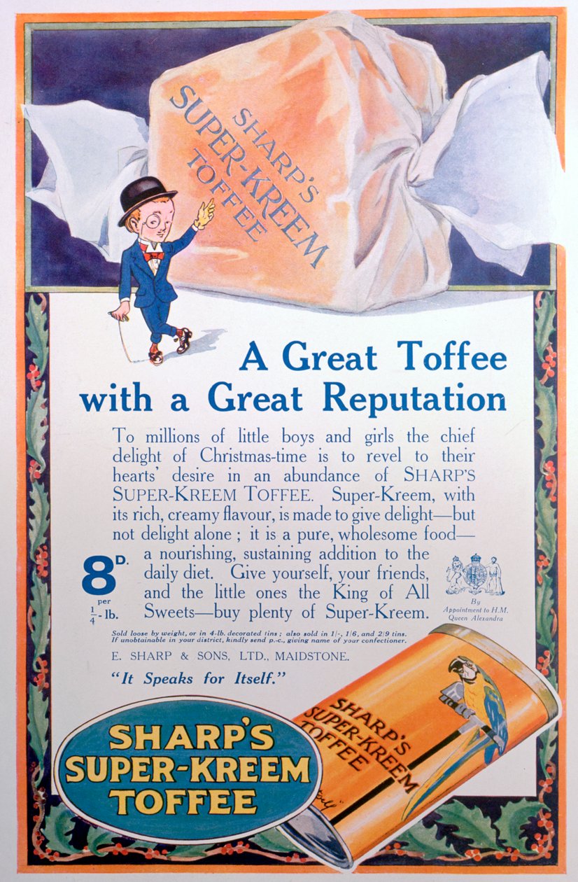 Anúncio para Sharps Super-Kreem Toffee, 1922 de Unbekannt