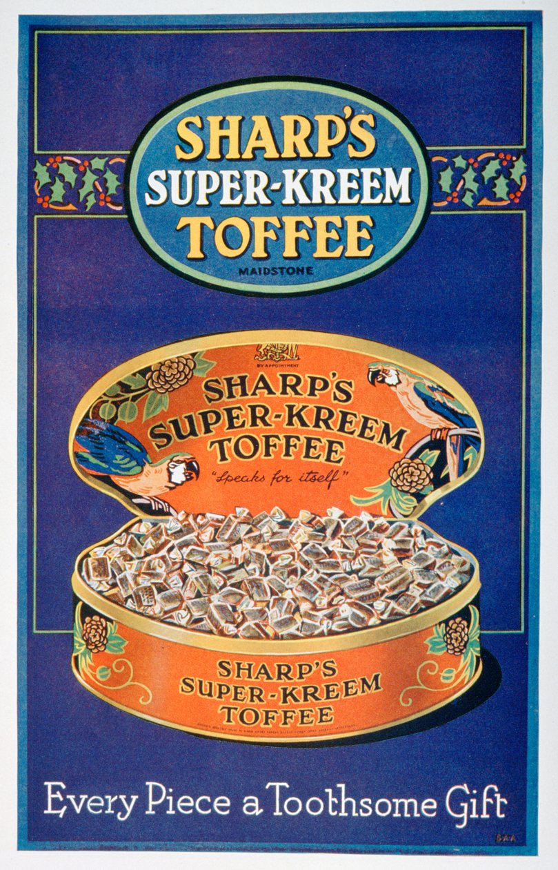 Anúncio para Sharps Super-Kreem Toffee, 1928 de Unbekannt