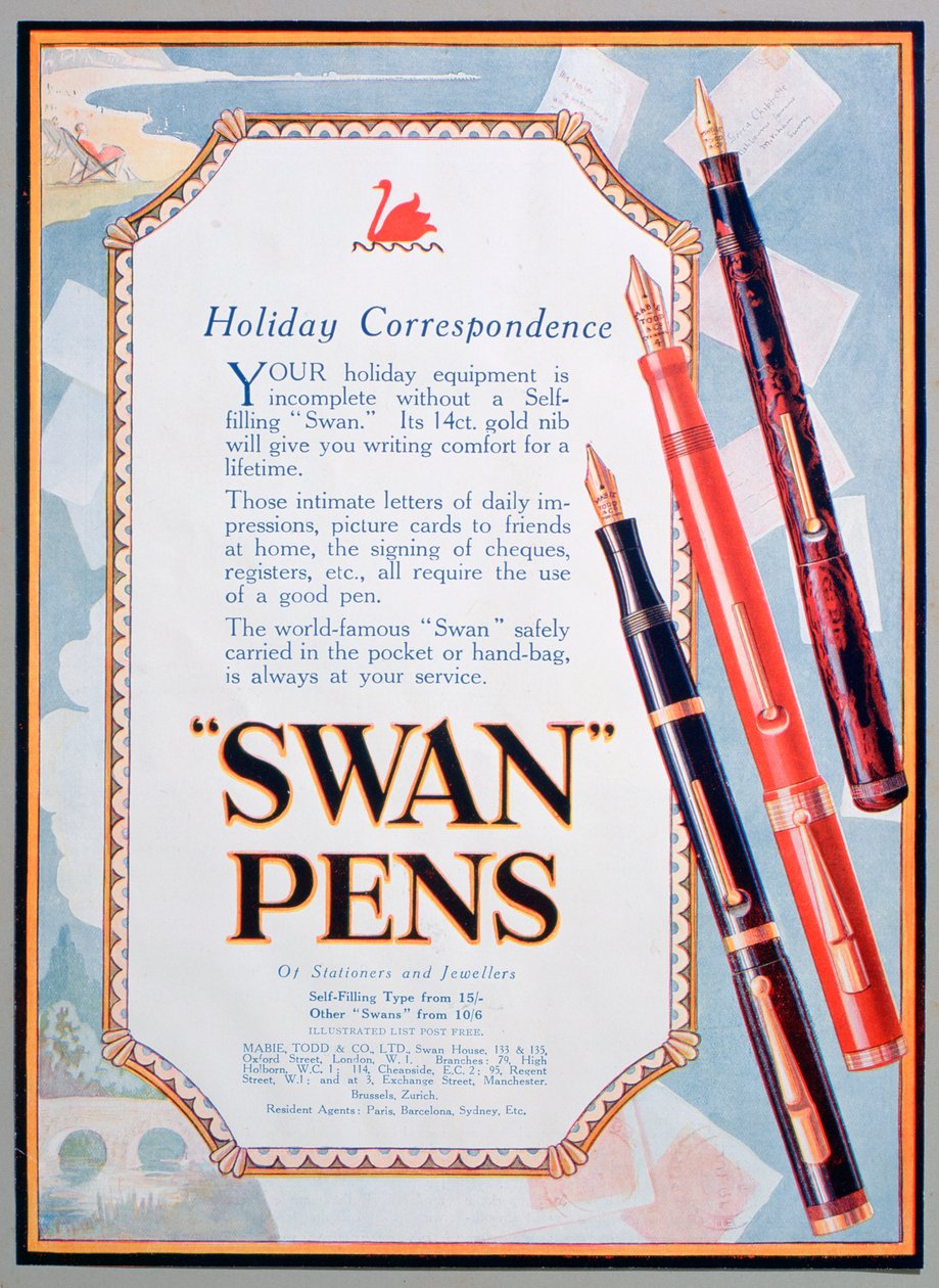 Anúncio para canetas de cisne, 1906 de Unbekannt