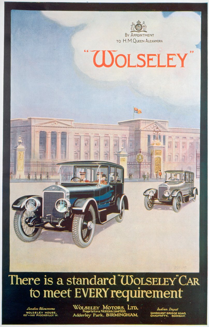 Anúncio para carros a motor Wolseley, 1922 de Unbekannt