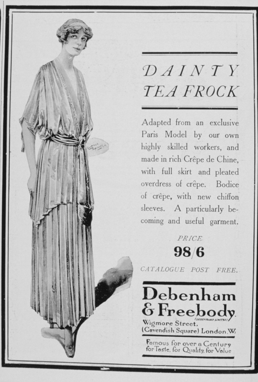 Anúncio para vestidos de chá por Debenham e Freebody, 1916 de Unbekannt