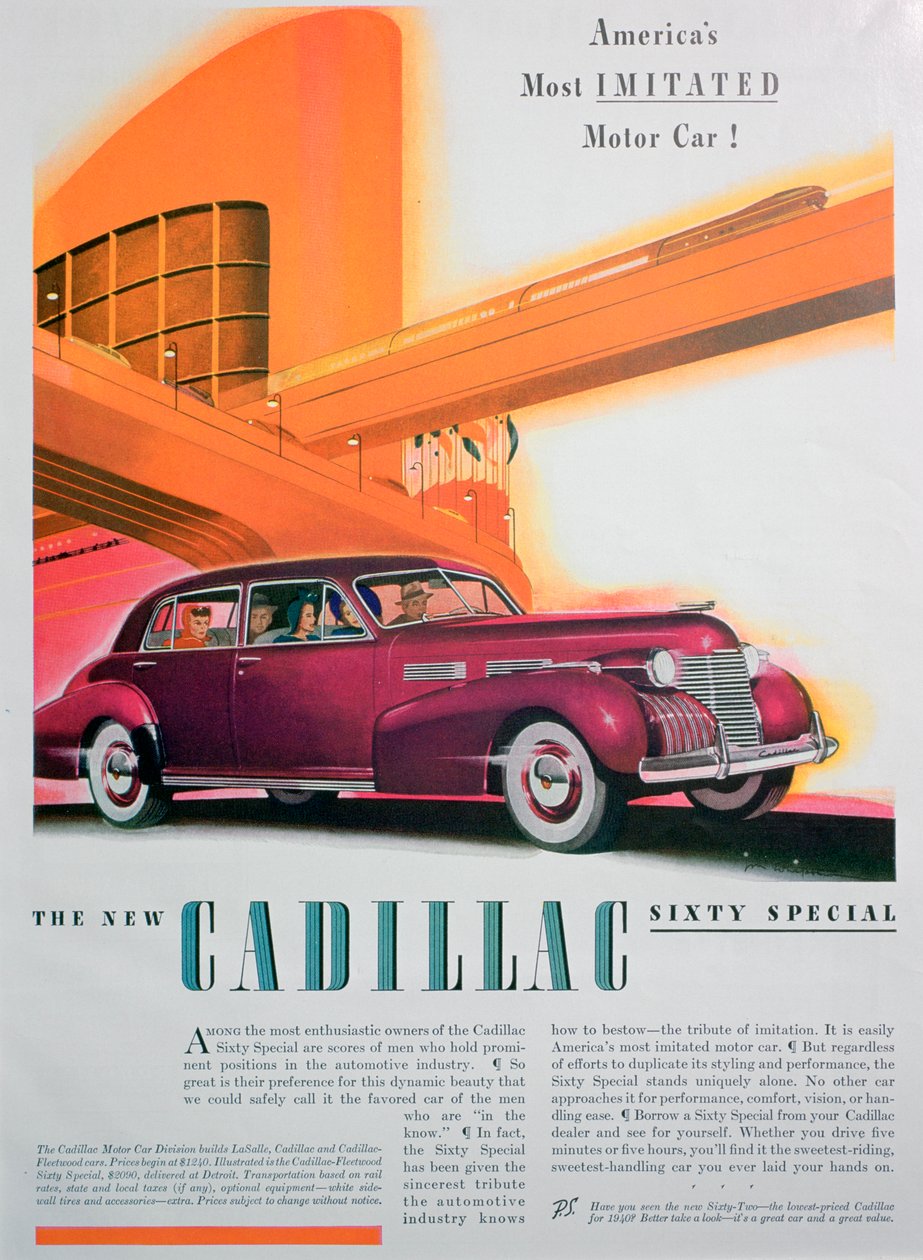 Anúncio para o carro Cadillac Sixty Special, 1940 de Unbekannt