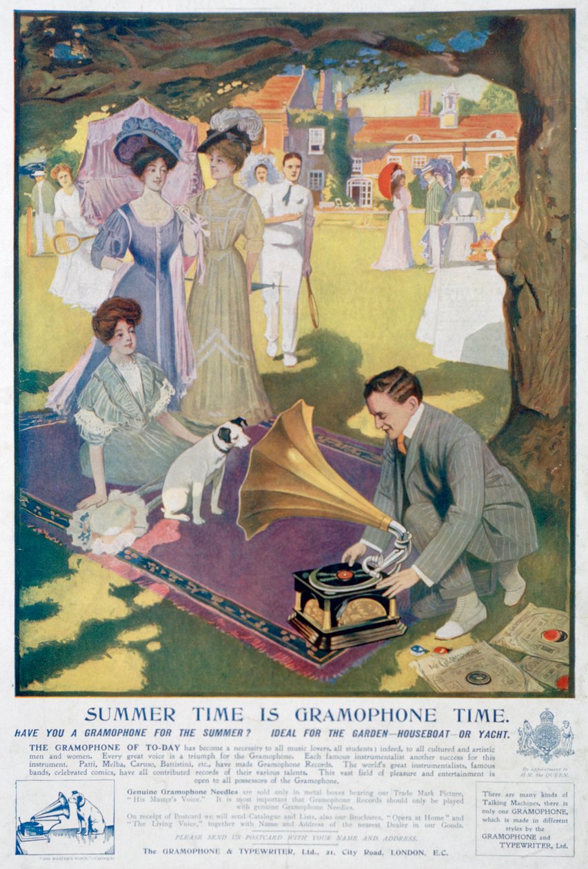 Anúncio para o gramofone e máquina de escrever Co, 1907 de Unbekannt