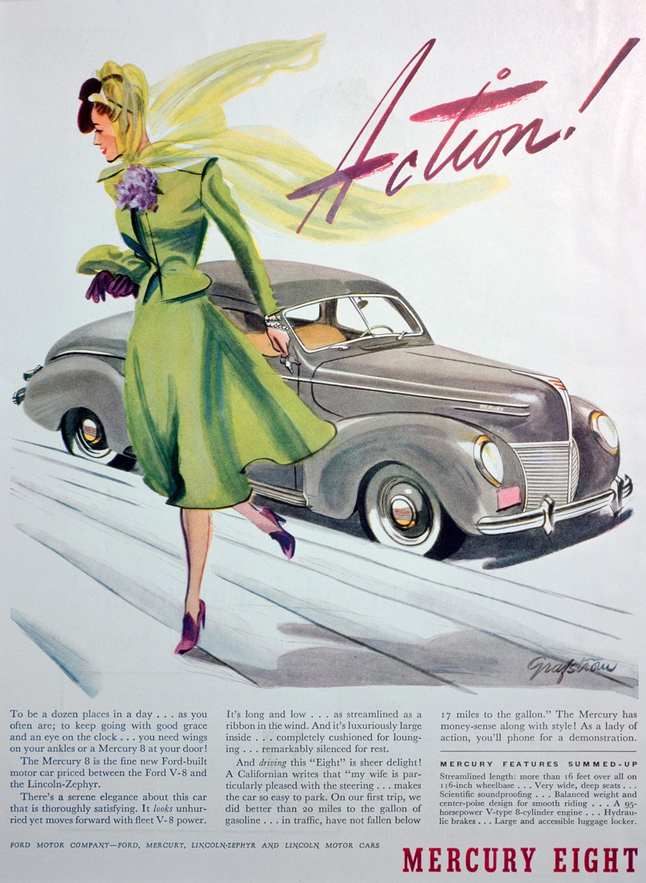 Anúncio para o automóvel Mercury Eight, 1939 de Unbekannt