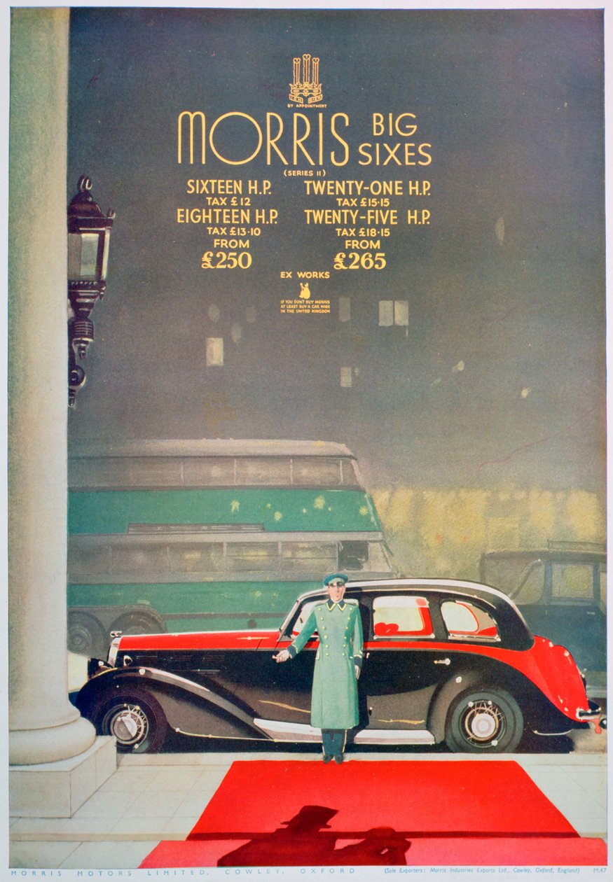 Anúncio para o carro Morris Big Six, 1936 de Unbekannt