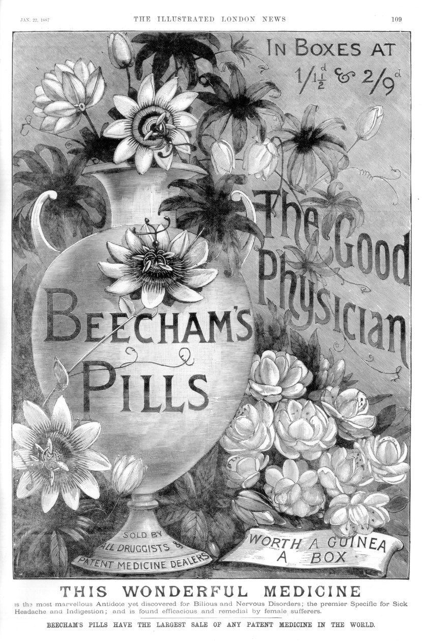 Anúncio para os comprimidos de Beechams, 1887 de Unbekannt