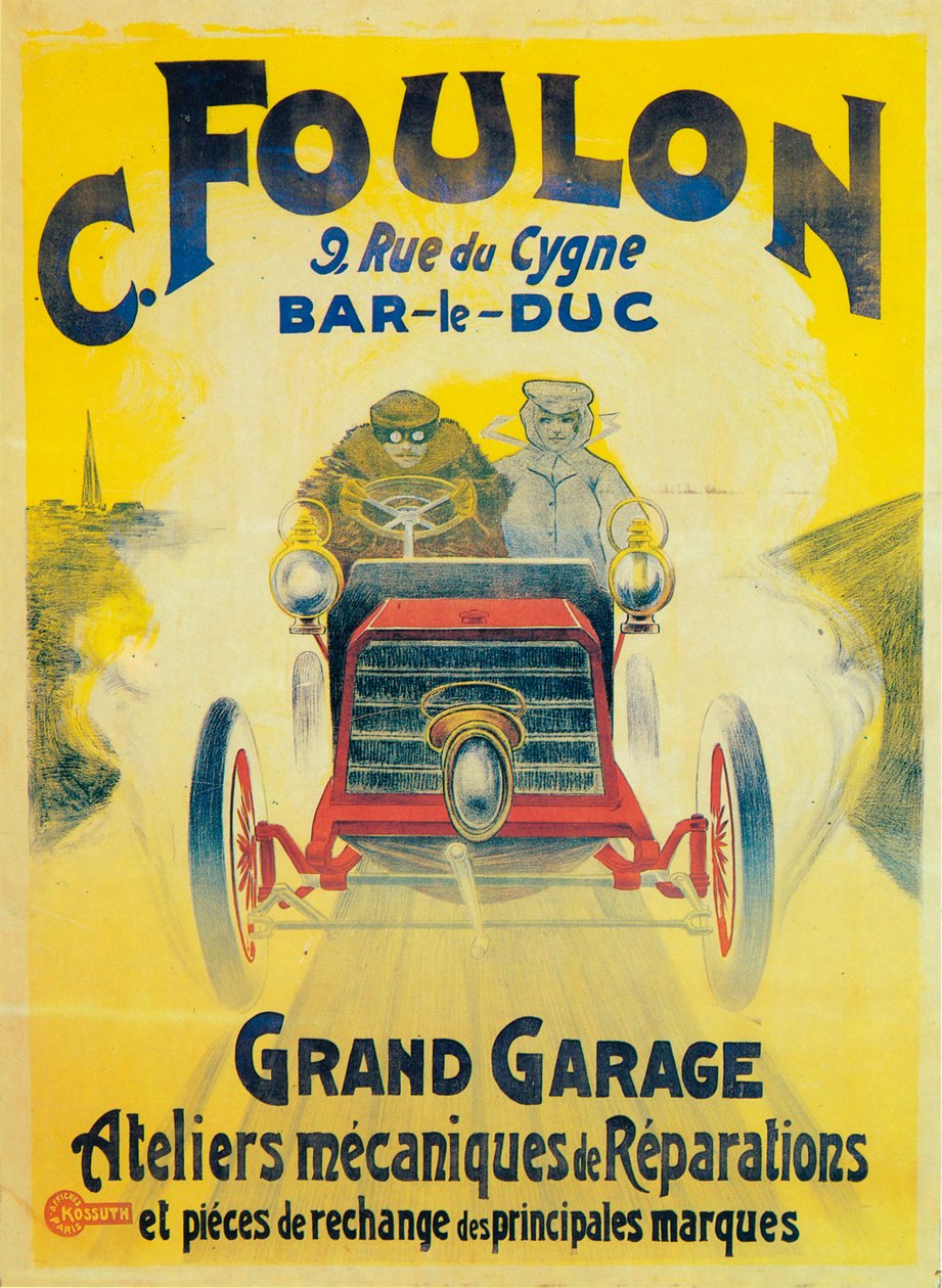 Anúncio para C Foulons Garage, Bar-le-Duc, França, c1900 de Unbekannt