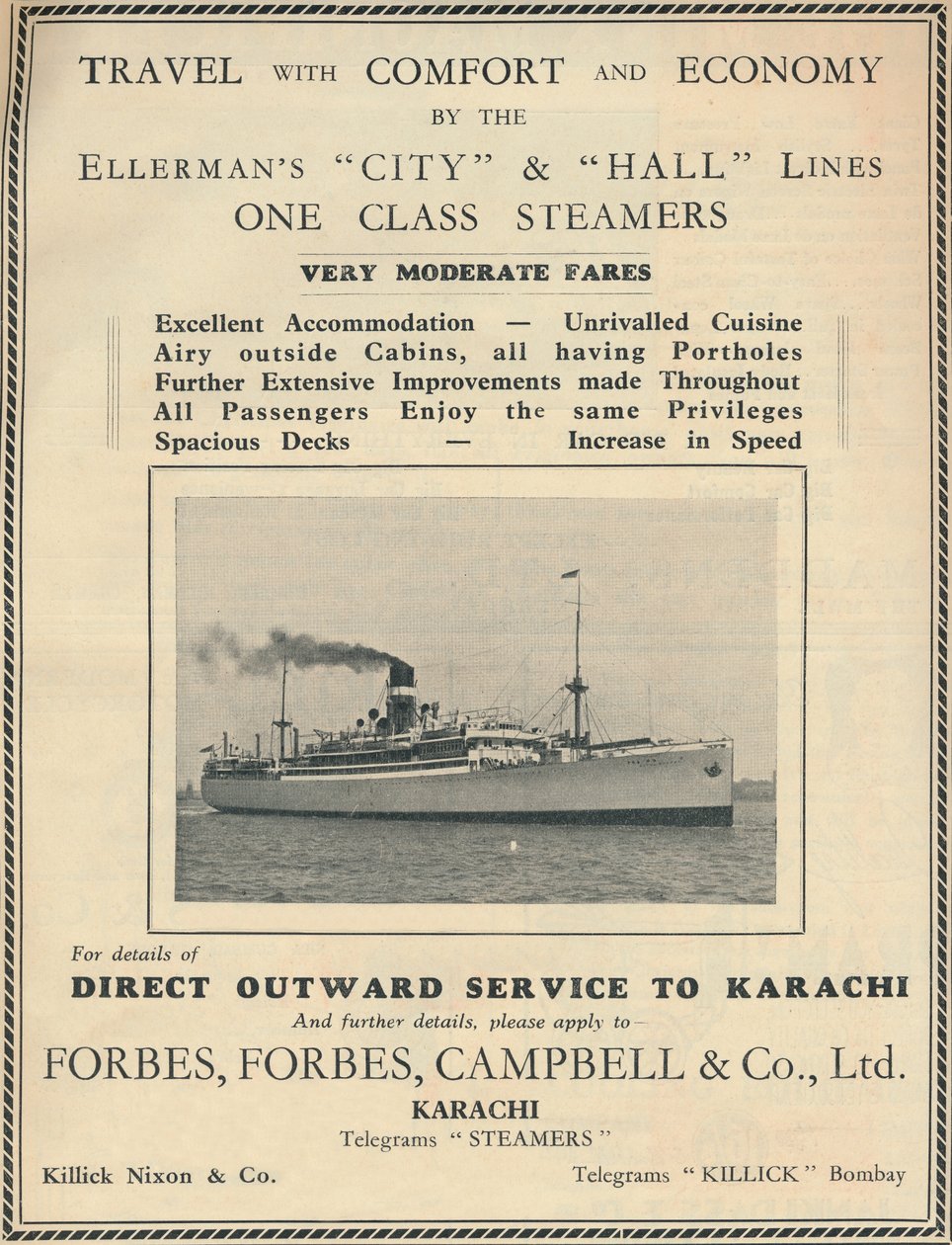 Anúncio para vapores de Ellermans, 1936. de Unbekannt