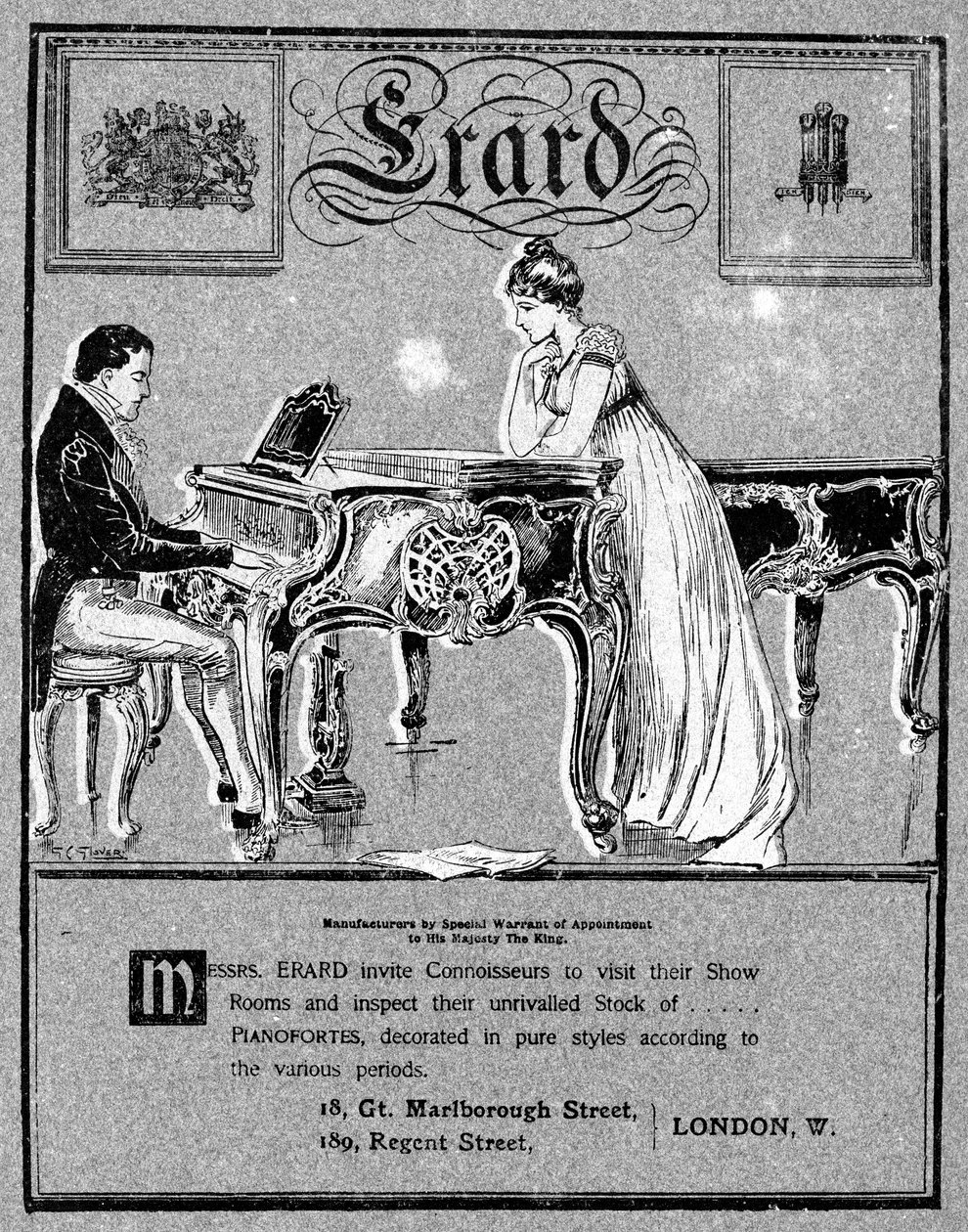 Anúncio para pianos Erard, 1901 de Unbekannt