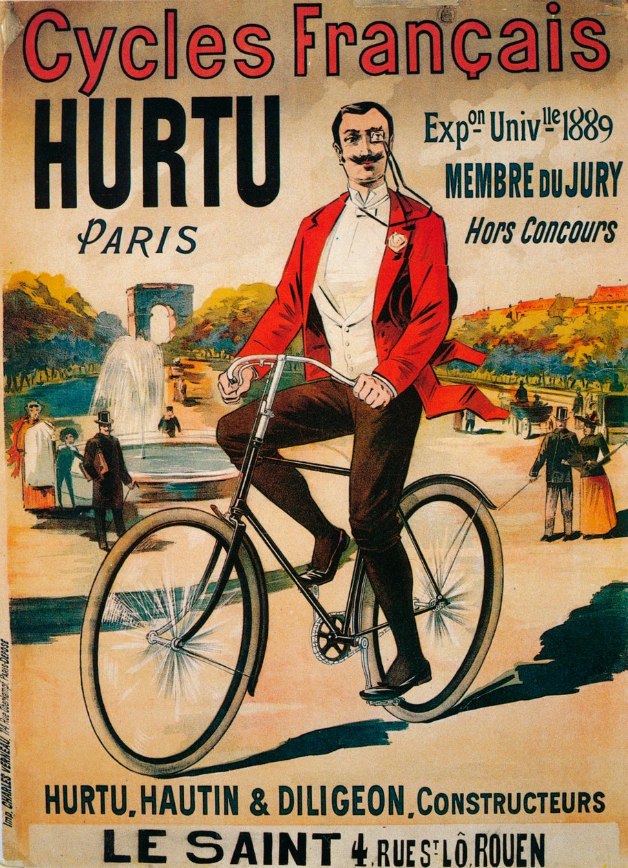 Anúncio para bicicletas Hurtu, c1900 de Unbekannt