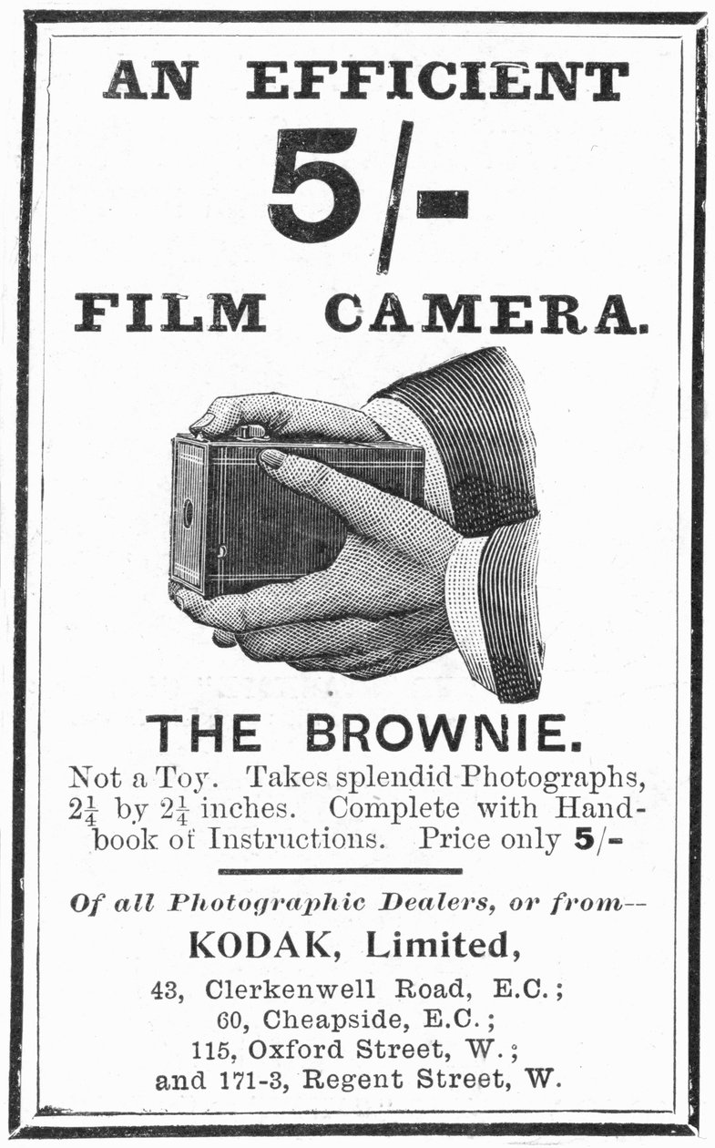 Anúncio para as câmeras de caixa Kodak Brownie, 1900 de Unbekannt