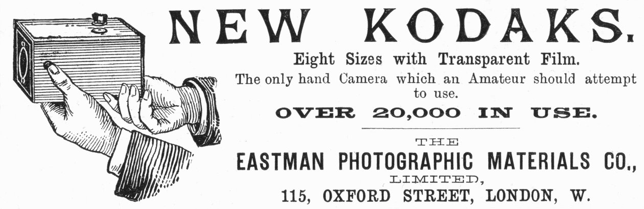 Anúncio para as câmeras Kodak, 1890 de Unbekannt