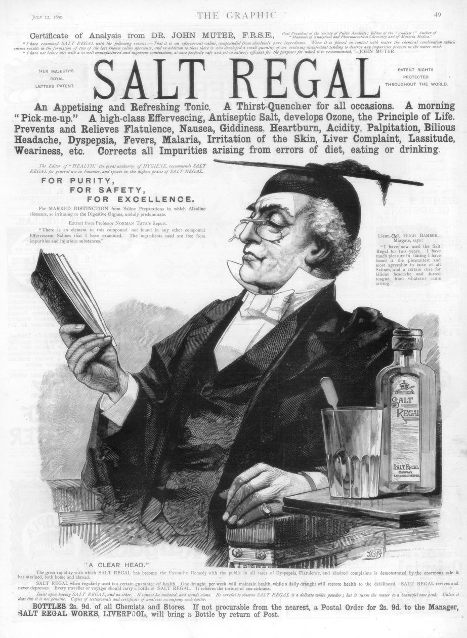 Anúncio para Salt Regal tonic, 1890 de Unbekannt