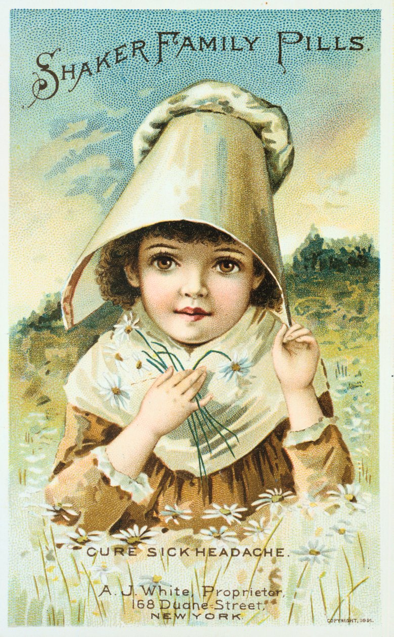Anúncio para os comprimidos da família Shaker, 1891 de Unbekannt