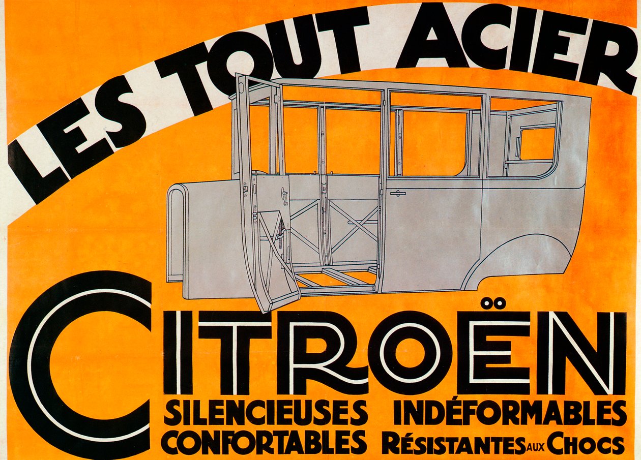 Anúncio para carros Citroen todo em aço, c1924 de Unbekannt