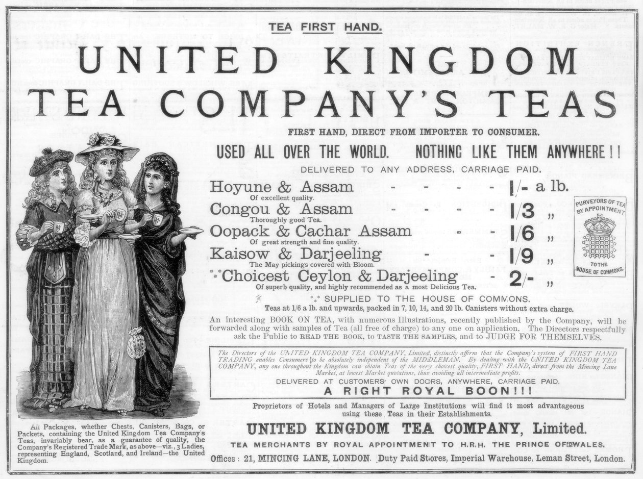 Anúncio para a Companhia de Chá do Reino Unido, 1890 de Unbekannt