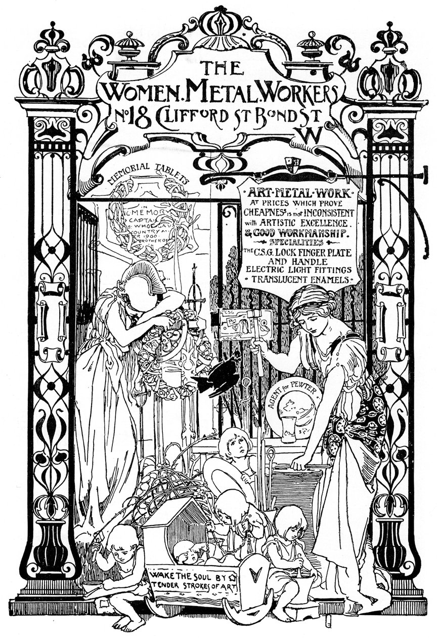 Anúncio da empresa Women Metal Workers em Londres, 1901 de Unbekannt