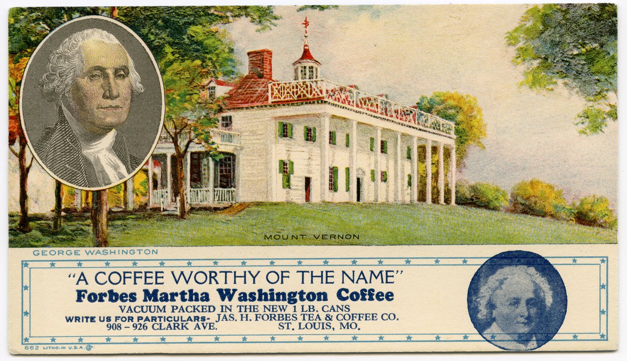 Cartão publicitário para Forbes Martha Washington Coffee de Unbekannt