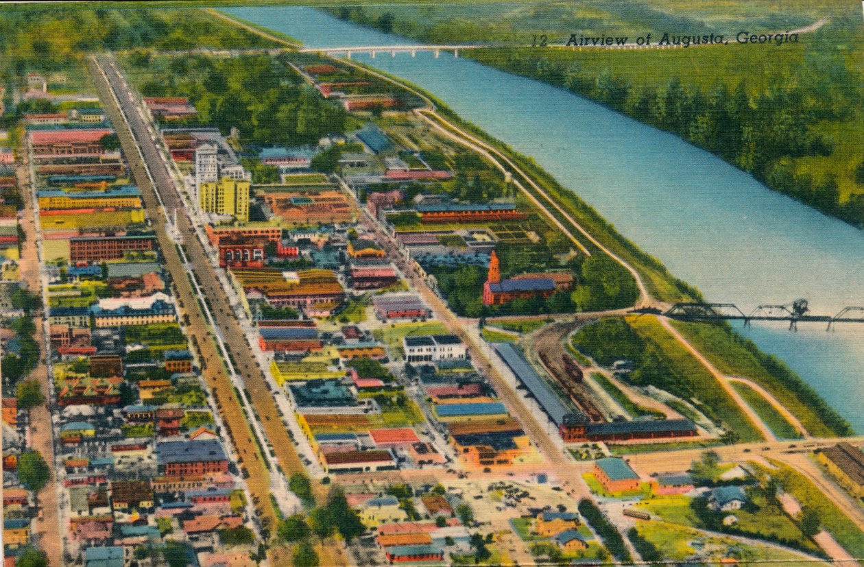 Vista aérea de Augusta, Geórgia, 1943 de Unbekannt